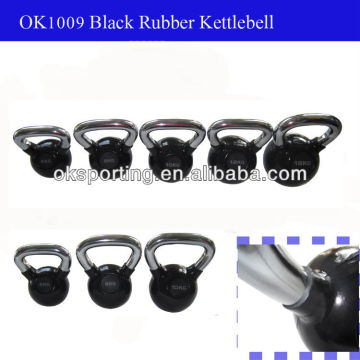 Rubber Coated Kettlebell With Steel Handle