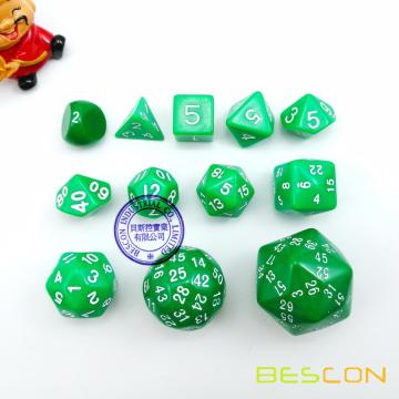 Di bescon polyédrique Dice Dice de jeu à 50 côtés, D50 Die, D50 Dice, 50 Côtés Dice, Cube à 50 côtés de couleur verte