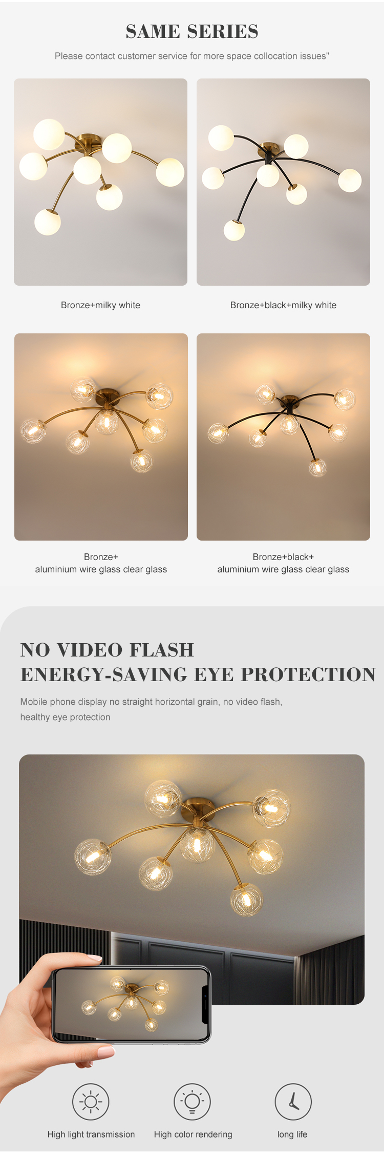 Vintage brass glass ball fixture fancy dome house children bedroom led ceiling light