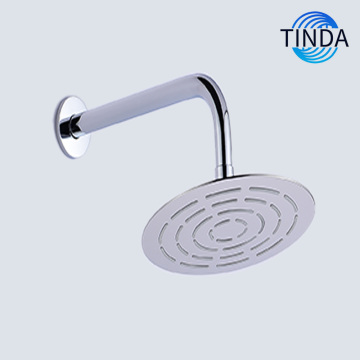 Round spiral-patterned metallic texture shower head