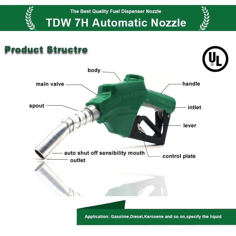 UL Listed High Flow Automatic Fuel Dispenser Nozzle TDW 7H