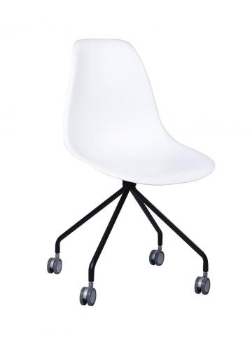 Modern eames side swivel chair with wheel