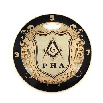 PHA 357 Prince Hall Shield 3" Round Metal Freemason Emblem: Custom Auto Emblem for Masonic Members