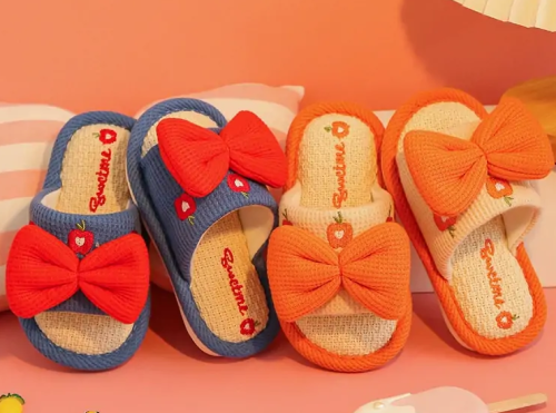 Diapositivas de lino Slipper Niños de algodón de lino