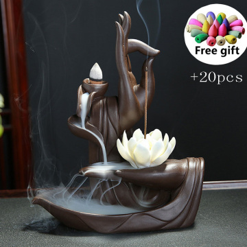 Drop shipping Backflow Incense Cones Bigger Tower Incense Burner Incense Stick Holder Lotus Incense Censer Little Monk Burner