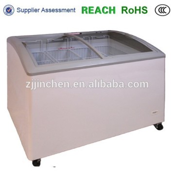 arc-shaped low-e tempered freezer glass door