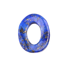 Lapis Lazuli Twist 18x23mm QQ Circle & Hollow Oval Pendant Beads