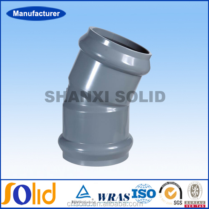 Plastic UPVC Socket Elbow 22.5 Degree elbow