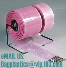 Clear Lay-Flat Poly Tubing on Rolls, Black Conudctive Poly Tubing on Rolls and Antistatic Poly Tubing on Rolls