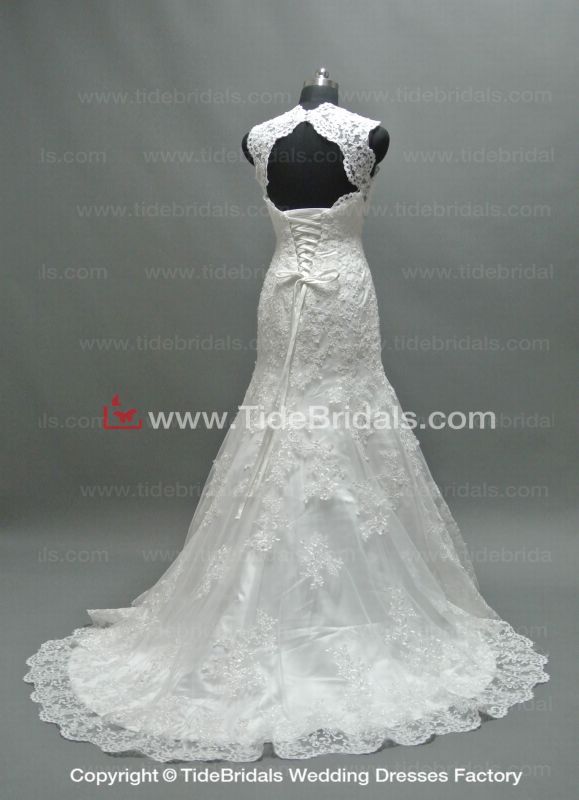 2014 Popular Mermaid Lace Keyhole Bridal Gown Wedding Dress (AS2662)