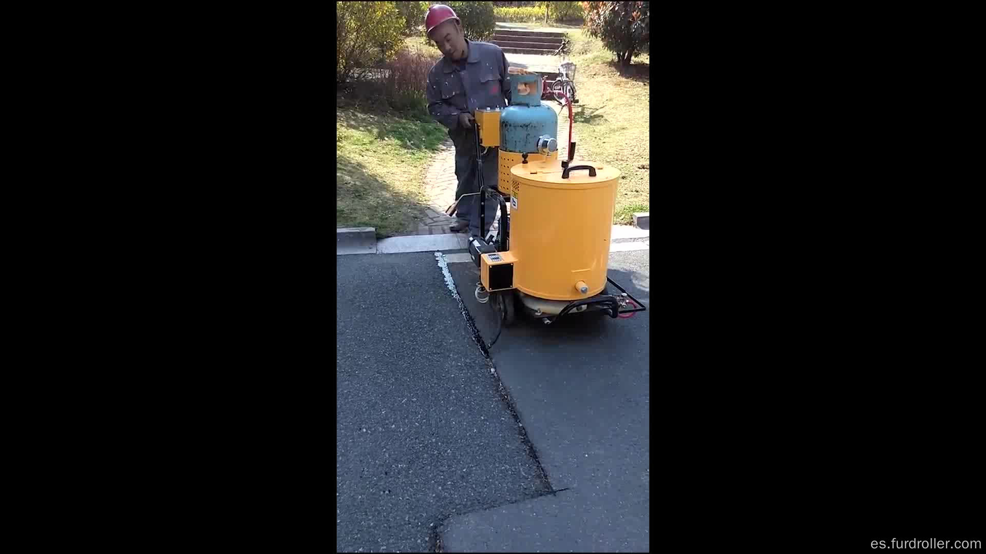 Máquina de sellado de grietas de carretera de asfalto de 60 litros de GLP para reparación de carreteras