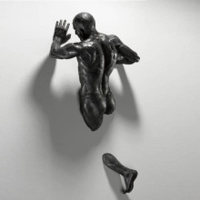 Good quality bronze Matteo Pugliese abstract man sculpture