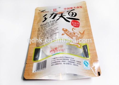 China Manufacturer Light Varnishing Laminated Material Foil Mylar Ziplock Stand Up Pouch Resealable Pet Fish Food Packaging Bag