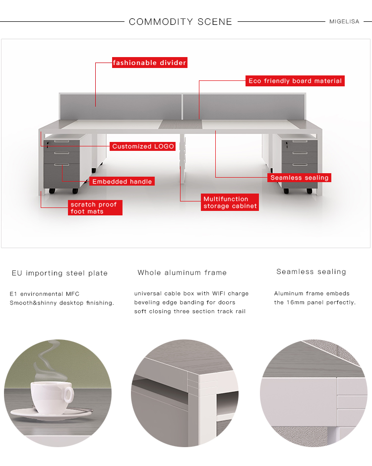 2018 New Arrival Office Furniture 6 Person Workstation