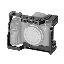 Sony A7R2/A7R3/A9/A7M3 Camera Video Cage with Extension Cold Shoe and Arca Interface: Aluminum Mount Rig for Camera Video Accessories