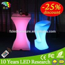 Hot sell event led furniture CE RoHS glowing led bar table/ light up cocktail table cocktail bar table