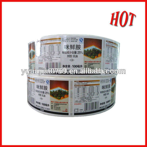 New top hot pesticide package paper label