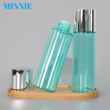 Blue Glass Bottle with Aluminum Lid for Serums and Lotions
