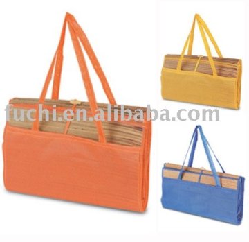 Two Folding Straw Beach Mat
