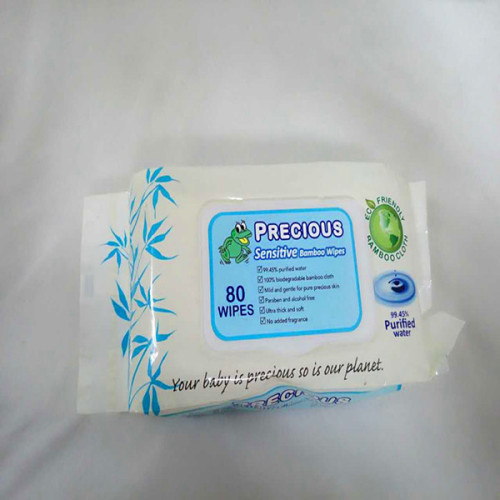 Private Label empfindliche Haut Bambus biologisch abbaubare Babytücher