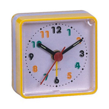 Travel Desk Alarm Clock with Snooze and Light, Made of Plastic, Logos Printing Acceptable