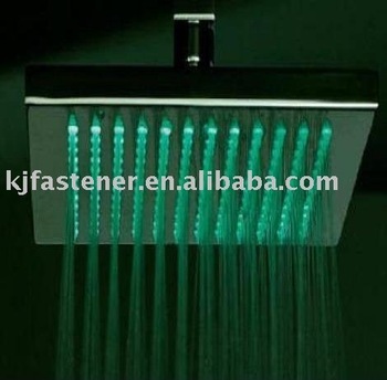 Brass led color changing shower head