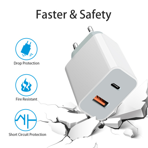 Dual Port Quick pd charger for smart phones