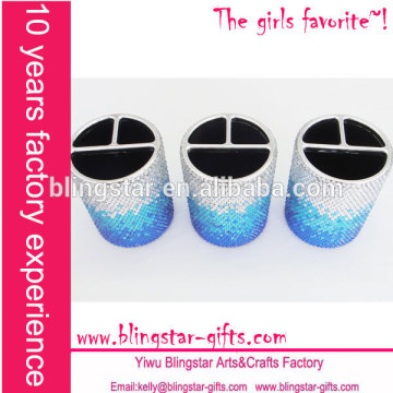 round rhinestone pen holder