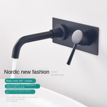 Black Hot Cold Water Tap Concealed Basin Faucet
