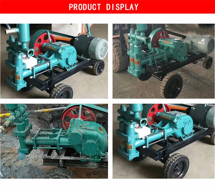 Horizontal double cylinder reciprocating double action piston slurry pump for drilling machine