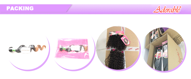 Protein fiber synthetic hair bundles 4pcs / pack soft and smooth natural wave