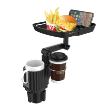 4-in-1 Black ABS Rotatable Car Cup Holder and Snack Tray