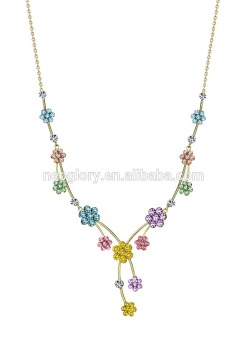 Factory Wholesale Popular Brass Main Material Flower Theme Jewellery Set Made With Swarovski Elements
