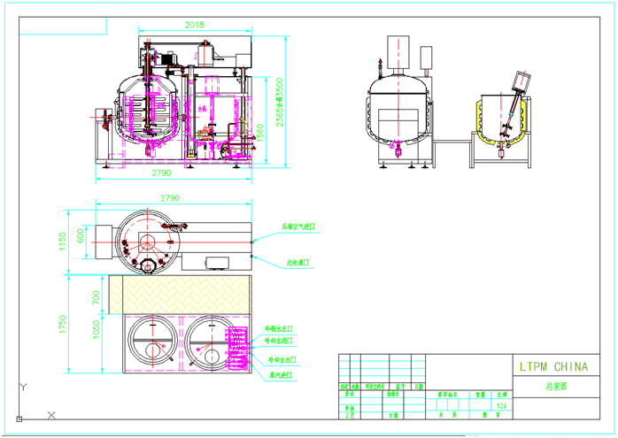 LTRZ-1000 Pharmaceutical Automatic Vacuum Mixing Emulsifier Homogenizer for Cosmetic Cream milk