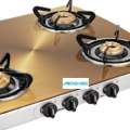 Estufa de gas con tapa de vidrio dorado Sunflame