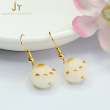 Gold Plated Copper Precious Stone Cat's Claw Earrings: Stylish Drop Earrings with Gemstones