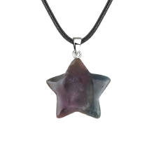 Fancy Jasper 30mm Star Pendant Pendant Necklace 45cm Black Cord