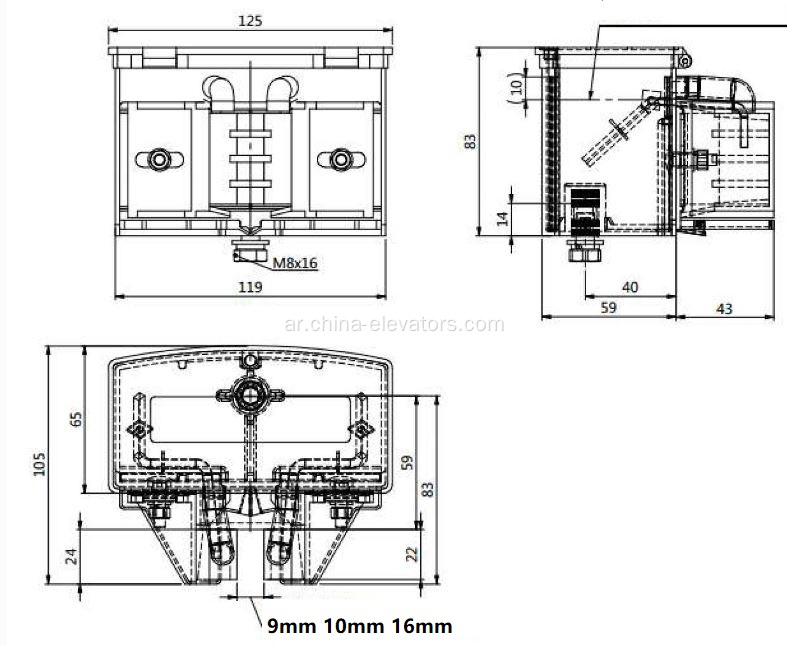 ThyssenKrupp Elevator Square Oil Cup 9mm 10mm 16mm