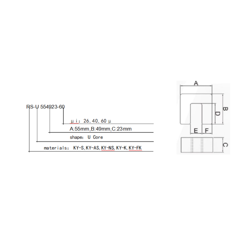 Lõi biến áp bột mềm hình chữ U