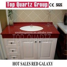 Red galaxy quartz stone slab,star red quartz stone slab,countertop,vanity top
