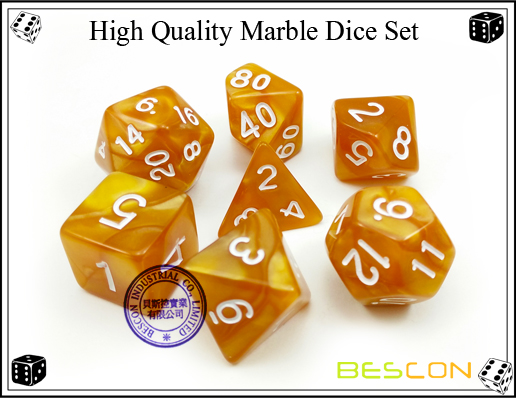 High Quality Marble Dice Set