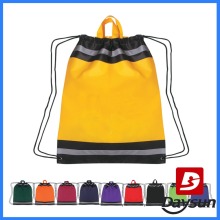 Large Safety Reflective Stripes Drawstring Backpack sackpack