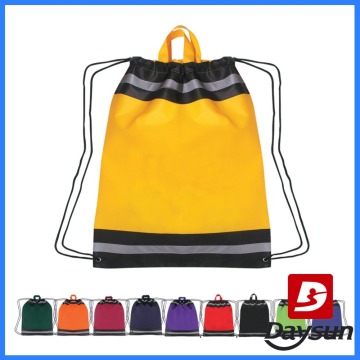 Large Safety Reflective Stripes Drawstring Backpack sackpack