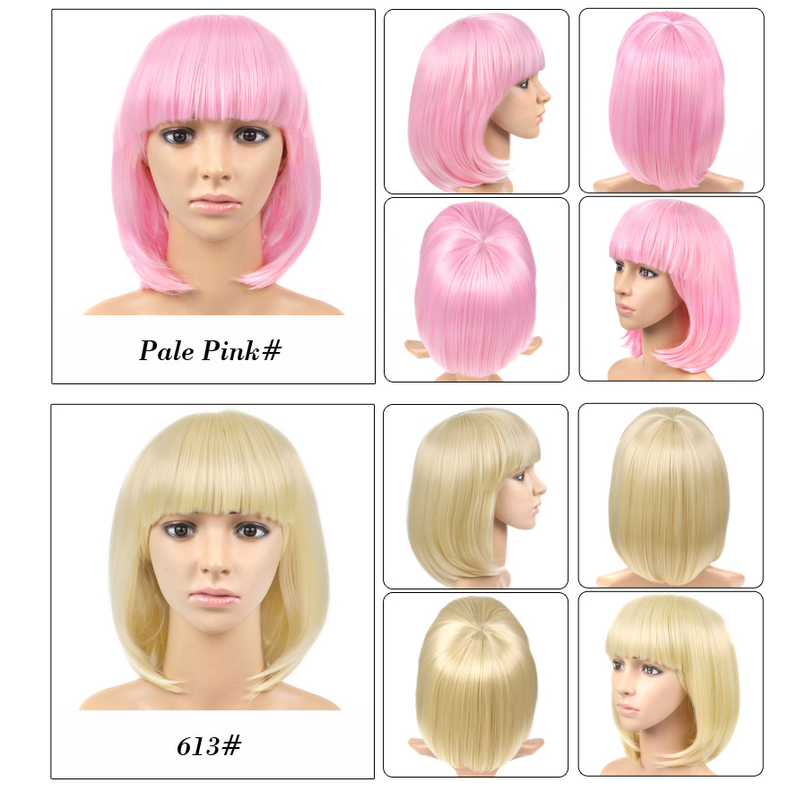 Natural Wave Straight Bob Cosplay Wig For Party