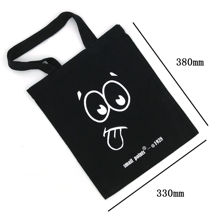 Cute cartoon face pattern canvas shopping hand bags