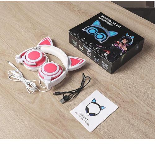 Rechargeble Cat Ear Earphones Headphones With Microphone