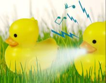 1 red Led duck sound keychain light ,Sound animal(duck)voice