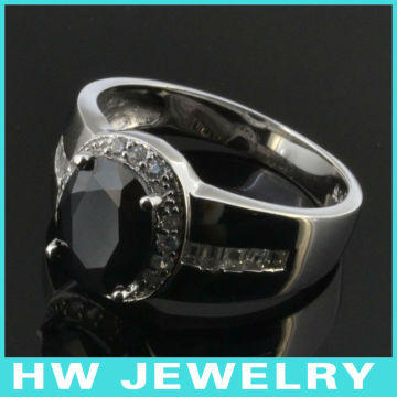 silver zircon mens ring