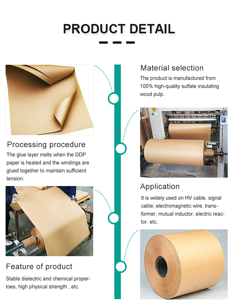 Factory price insulating function 6520 6521 thick kraft paper roll