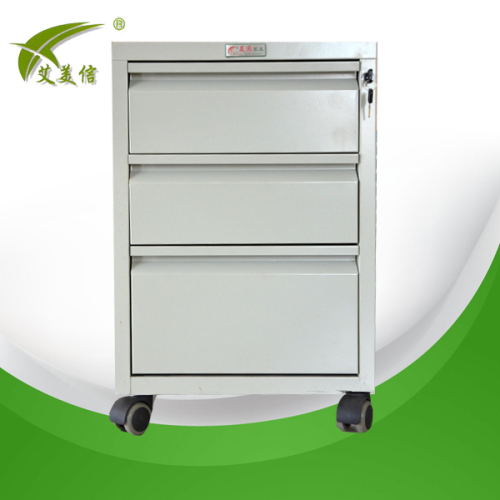 High weight capacity 3 drawer wheels cabinet/import office furniture steel movable cabinet